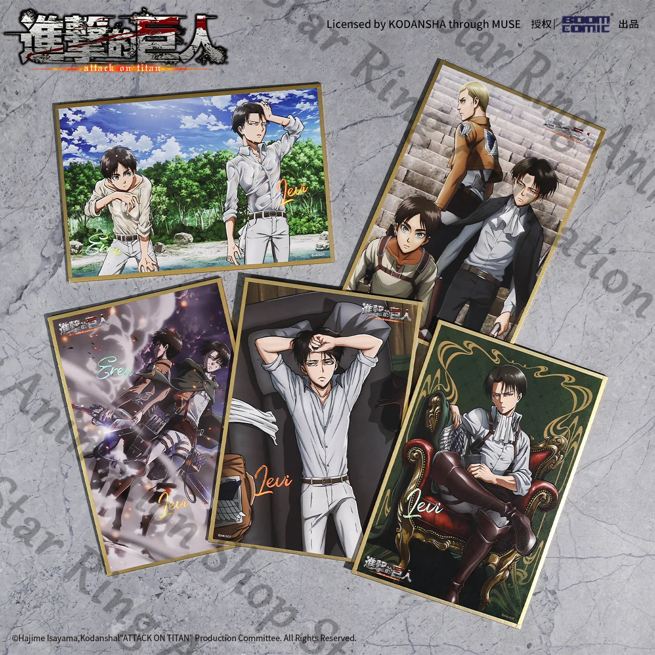 

Genuine Attack On Titan Eren Jaeger Levi Ackerman Anime Coloured Paper Colored papers Gift Cospaly Cartoon Decorate