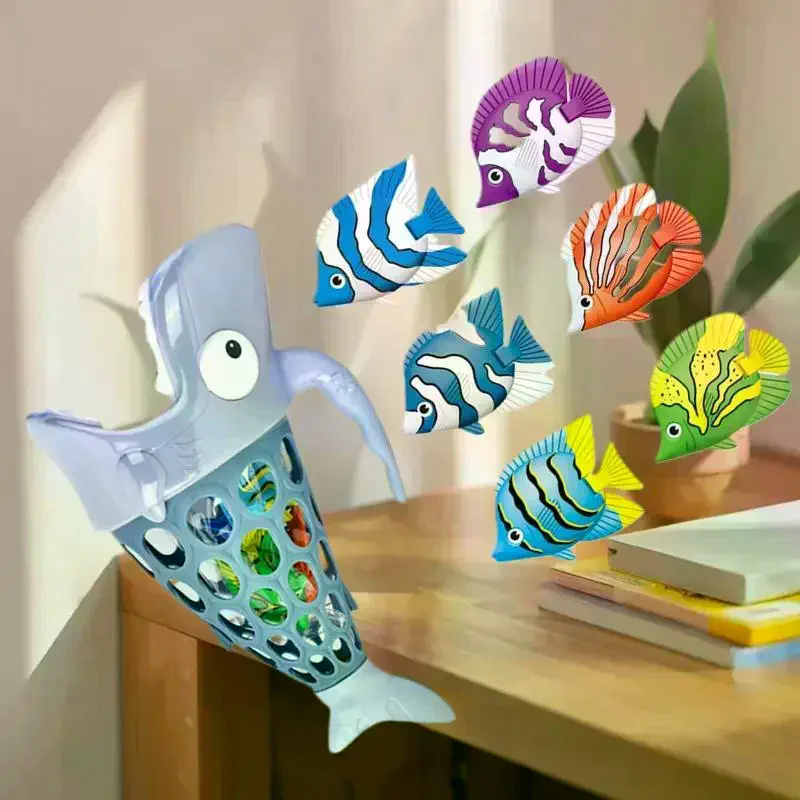 ชุดของเล่นอาบน้ำ 6-in-1 ที่น่าตื่นเต้น: เกมฉลามกินปลาเพื่อประสบการณ์ปาร์ตี้วันหยุดที่สนุกสนานในวันฮาโลวีนและคริสต์มาส