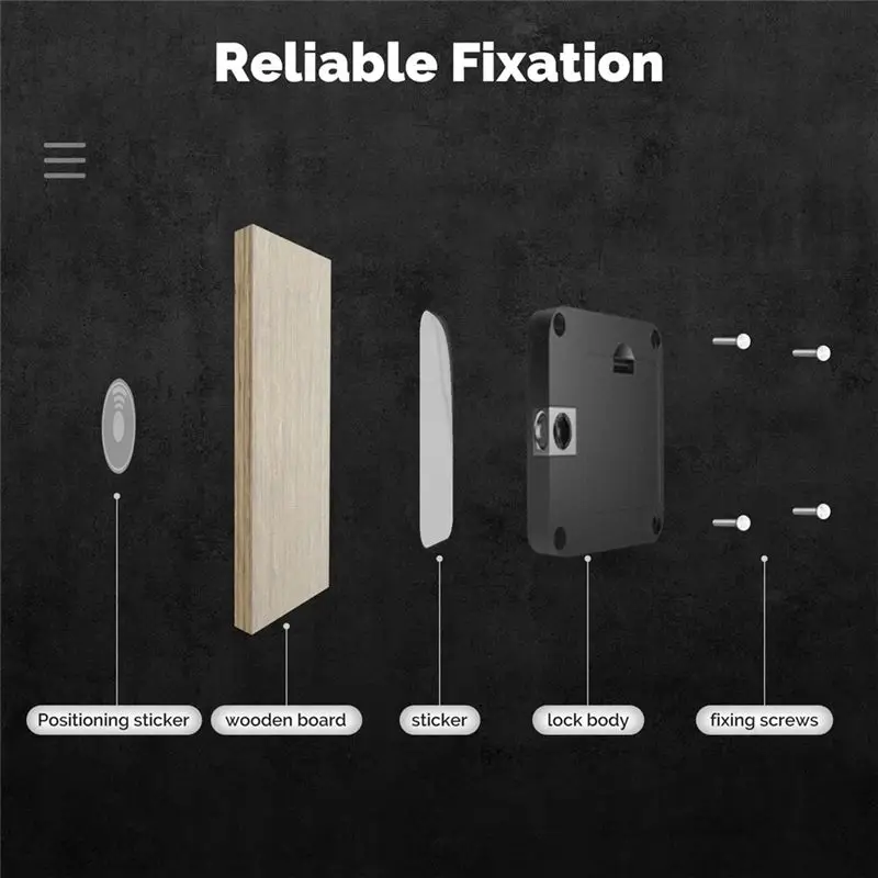 A25P Tuya Bluetooth Smart Wood Cabinet Lock App Remote Control Monitoring Keyless IC Card Unlock Door Locker Furniture Drawer