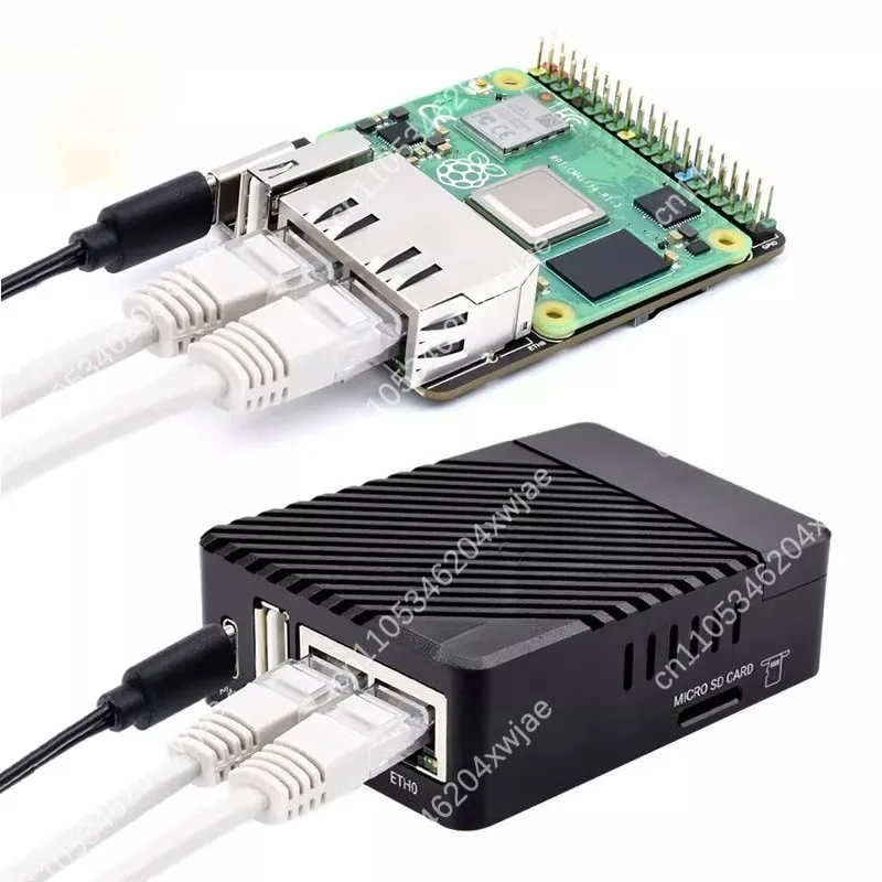 

Industrial Mini PC with Dual Gigabit LAN Ports Metal Case Expansion Board for CM4 Module, IoT Gateway & Router