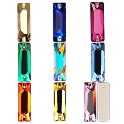 Baguette Luxury Crystal 6A Glass Rhinestone Sewing Stones Rectangle Mix Colors Flatback Strass Sew On Rhinestone for Clothes