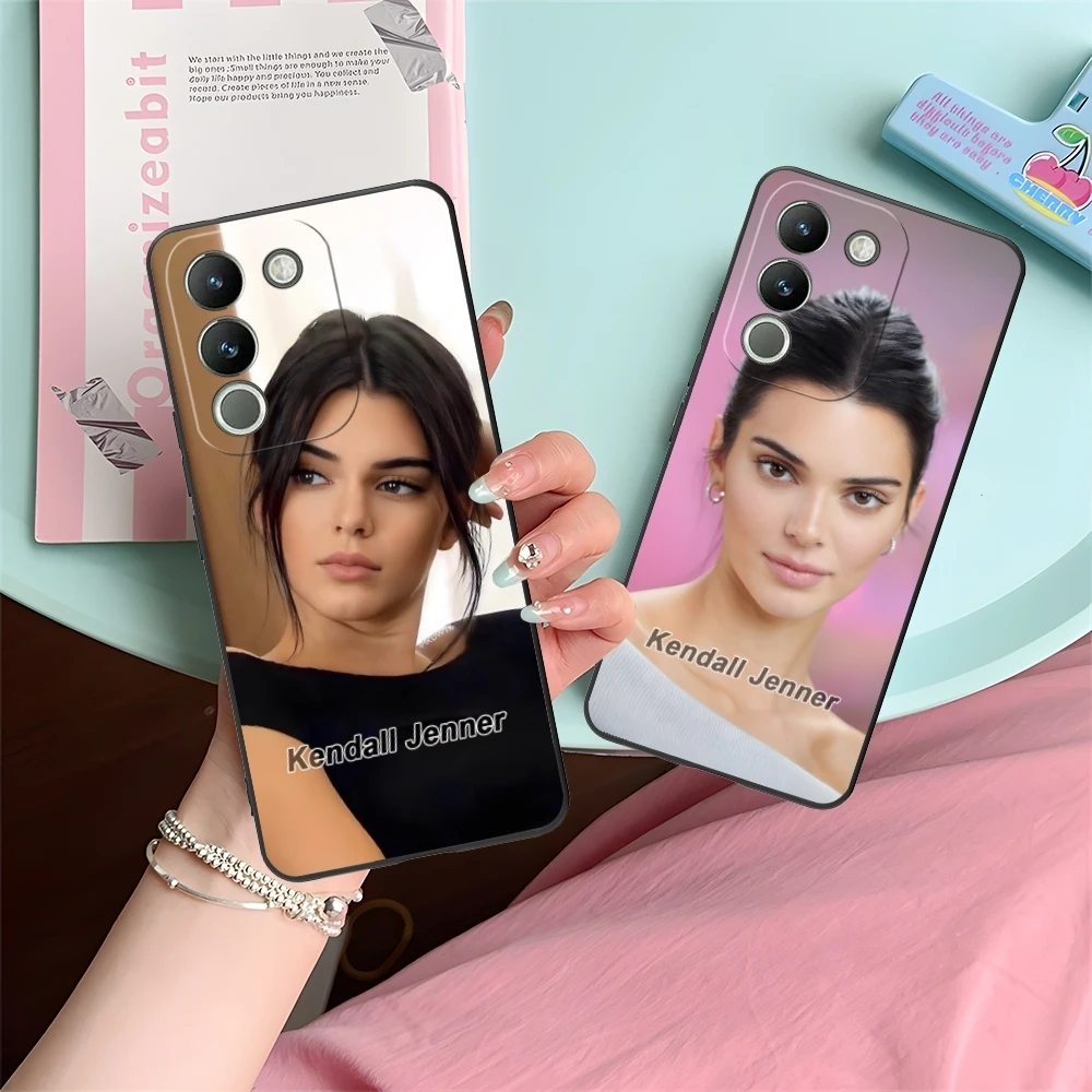 Kendall Jenner 컬러 휴대폰 케이스, VIVO Y95 Y93 Y31 Y20 V19 V17 V15 Pro X60 NEX, 블랙 소프트 휴대폰 커버 쉘