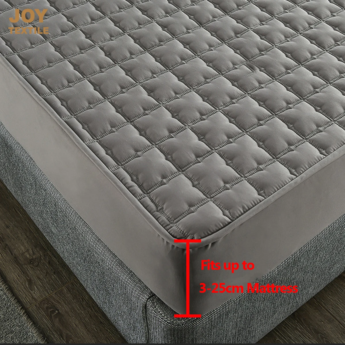 Joy Textile Mattress Cover Washable Plain Bed Covers Fitted Bed Sheet Breathable Quilted Mattress Protector with Elastic Band