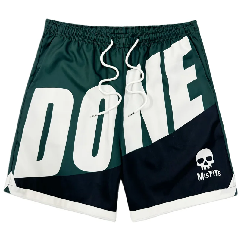

Летние уличные трендовые мужские повседневные быстросохнущие пляжные шорты с большими буквами «Done», удобные гибкие мото шорты свободного покроя