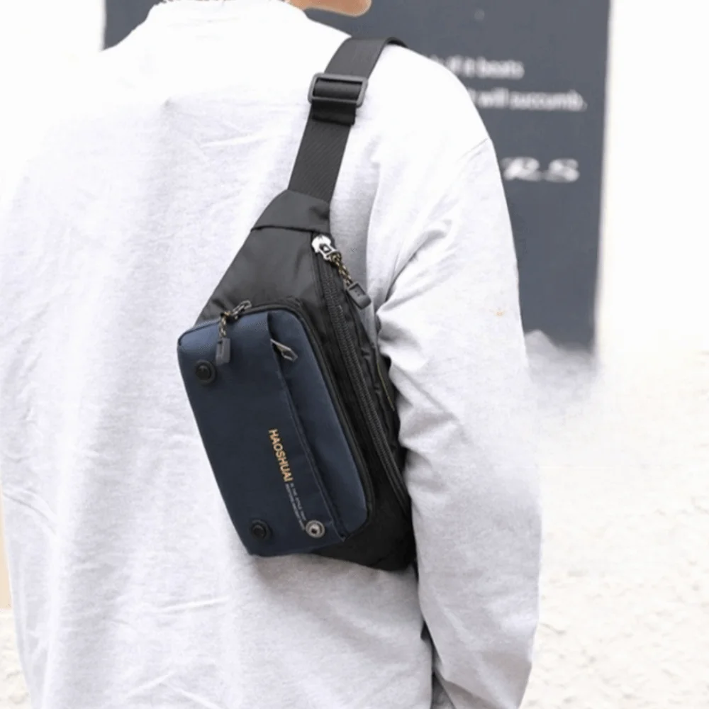 

Fashion Nylon Men Waist Bag Multi-pocket Multi-functional Sports Fanny Pack Wear Resistant Large Capacity Chest Bag Men Women