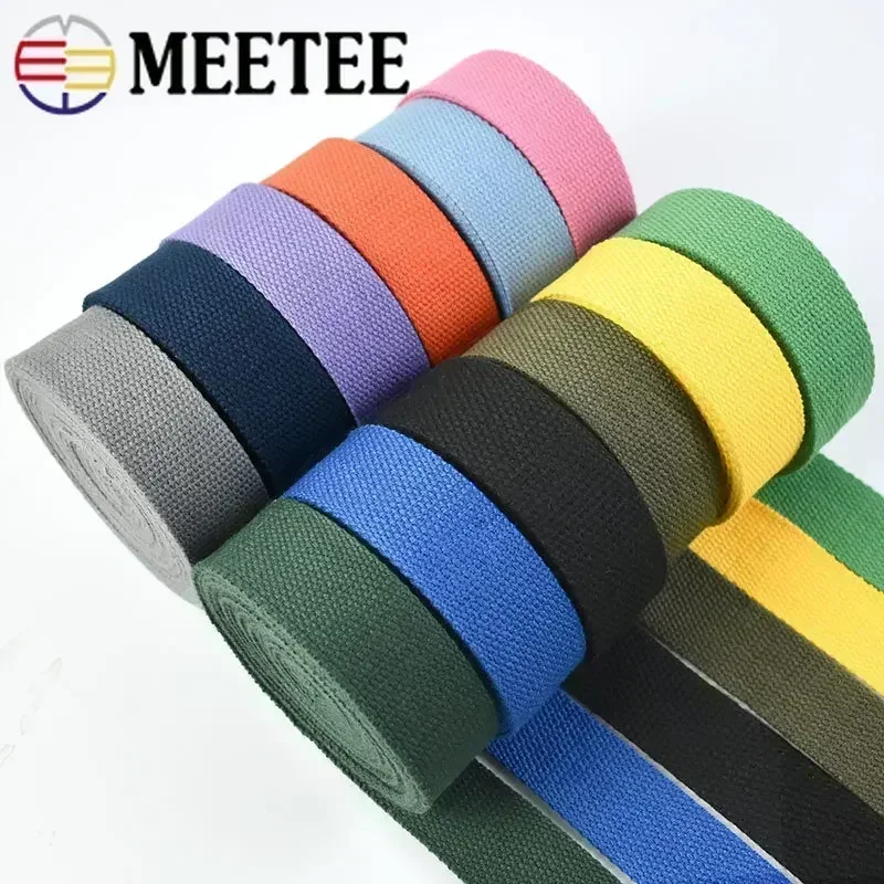 5Meters 20/25/32/38mm 1.3mm Thick Cotton Webbing Tapes Bags Strap Garment Ribbons Belt DIY Clothing Sewing Tape Bias Binding