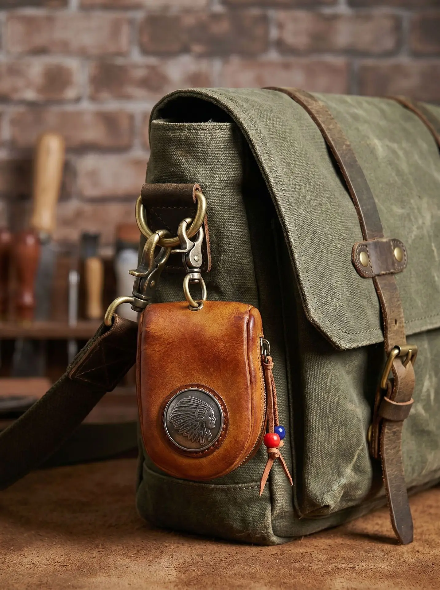 handmade-pure-cowhide-leather-waist-hanging-key-pouch-coin-storage-retro-portable-adult-soft-square-functional-bag