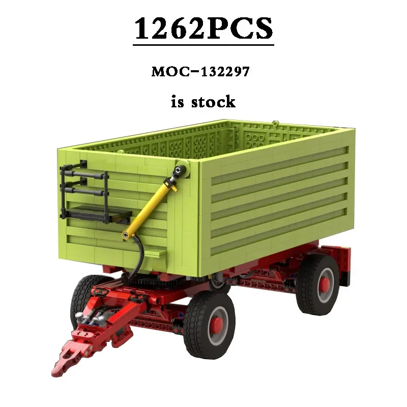 Classic Agricultural Machinery HW80 V9 - Tipping Trailer MOC-132297 1262 Pieces Building Block Toy Model Christmas Gift