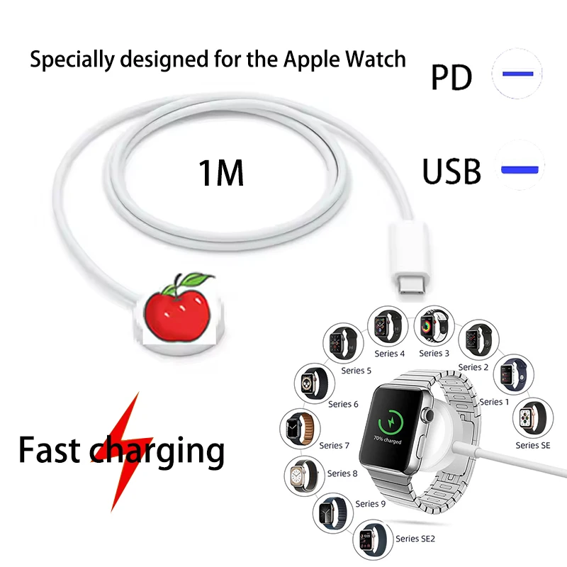 Portable  Wireless Watch Charger For Samsung Galaxy Watch 5 Pro 5/4/3 Active 2/1Gear Sport/S3 Charging Dock Station image 5