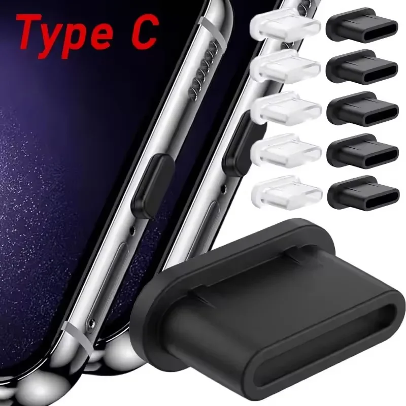 

Silicone Type C Charging Port Protector - Anti-Dust Plug Stopper Cap for iPhone 15 Plus/Pro Max, Xiaomi, Samsung Devices