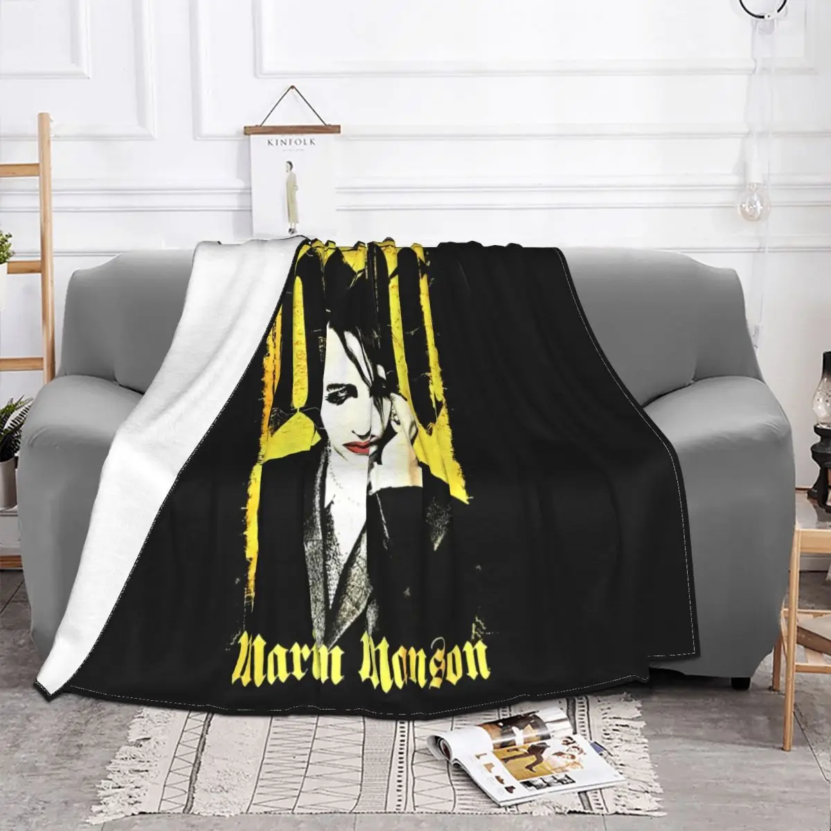 Marilyn Manson Against All Gods Concert Tour Different Punk Designs Brand Style Party Crewneck Hot Sell Throw Blanket