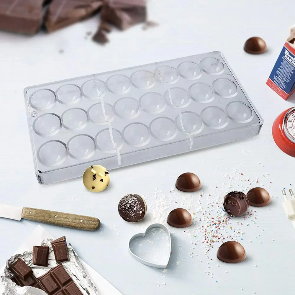 Home Fondant 24 Half Ball DIY Cake Mousse Mould Baking Tool Hard Chocolate Mold Candy Maker