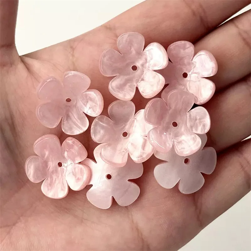 Wholesale 90pcs/lot color print 23mm cartoon flowers petals shape acrylic beads diy jewelry garment accessory