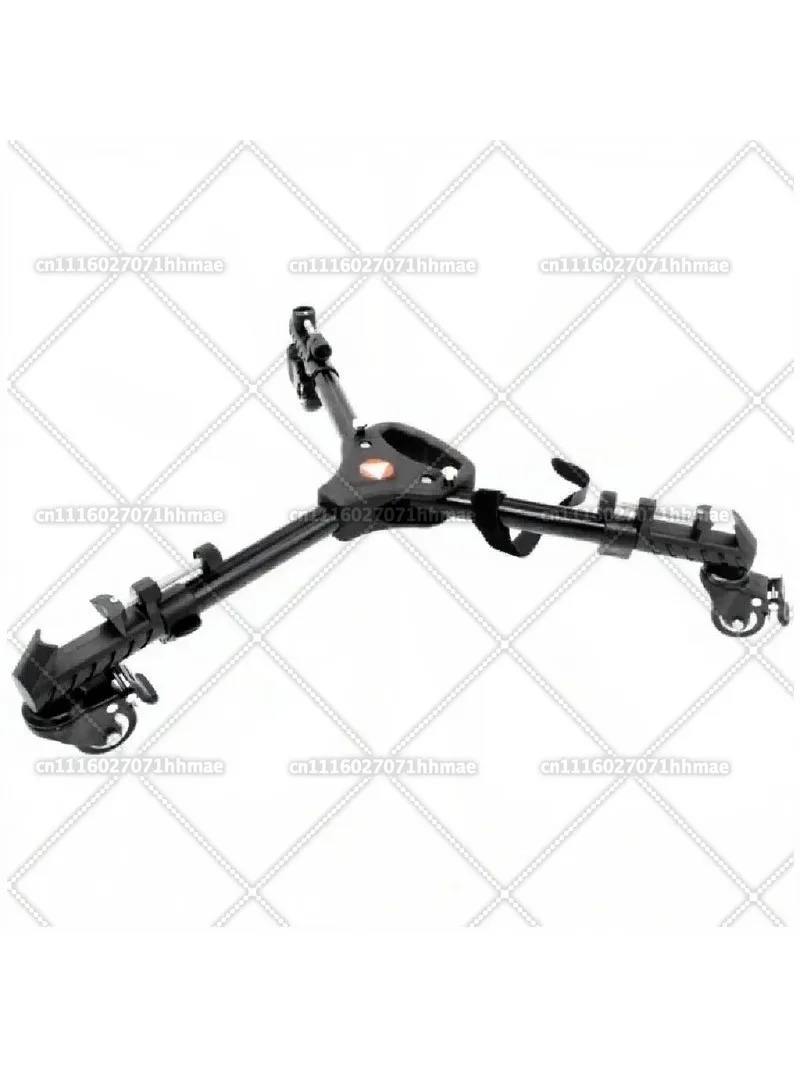 VX-600 Aluminum Alloy Foldable Tripod Cart 3-Wheel Bracket Pulley Base Universal Camera
