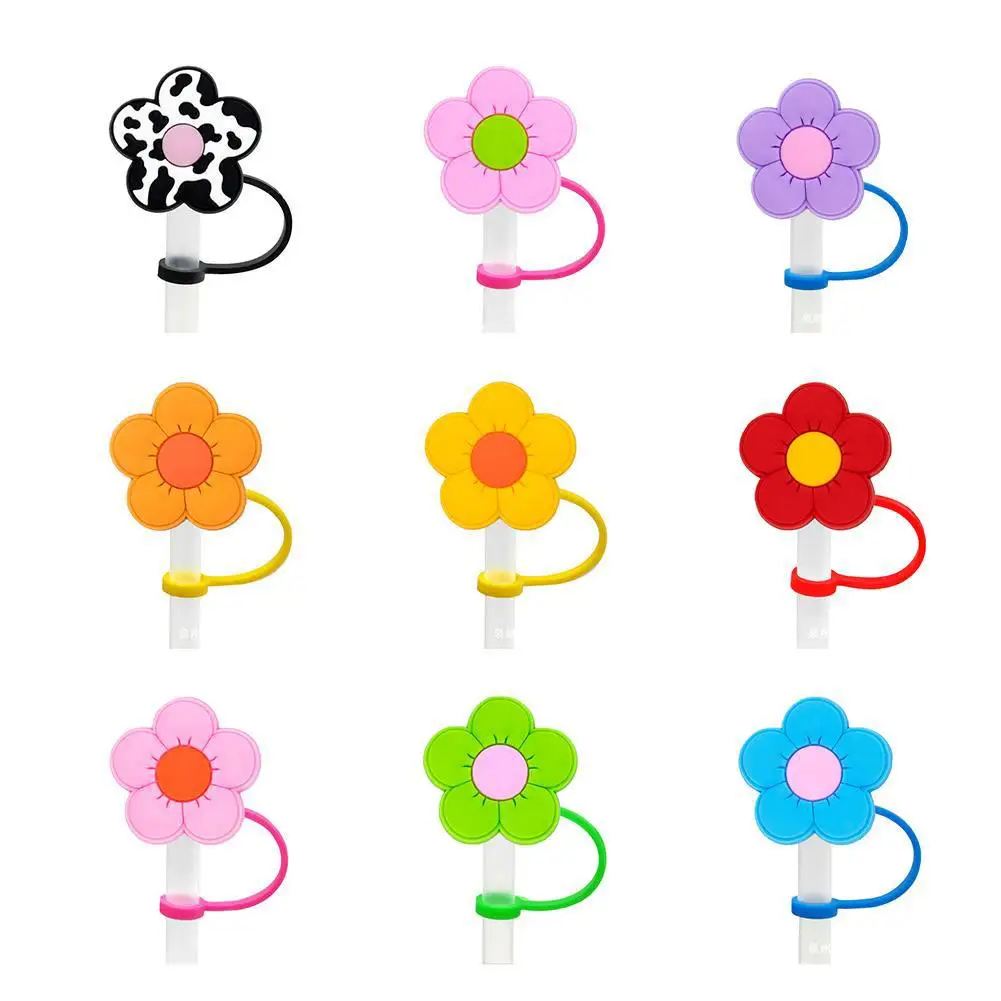 Silicone Flower Series Straw Covers Cap for Stanley Cup Accessories Cute Flower Straw Toppers for Tumblers Dustproof Splash Cap