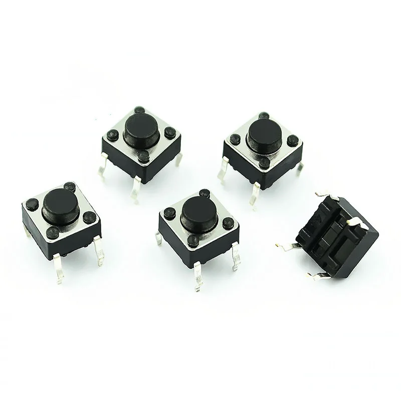 Immagine 6: 6x6x4.3MM 4PIN G89 Tattile Tatto Pulsante Micro Interruttore Direct Plug-in Auto-reset DIP Top Rame