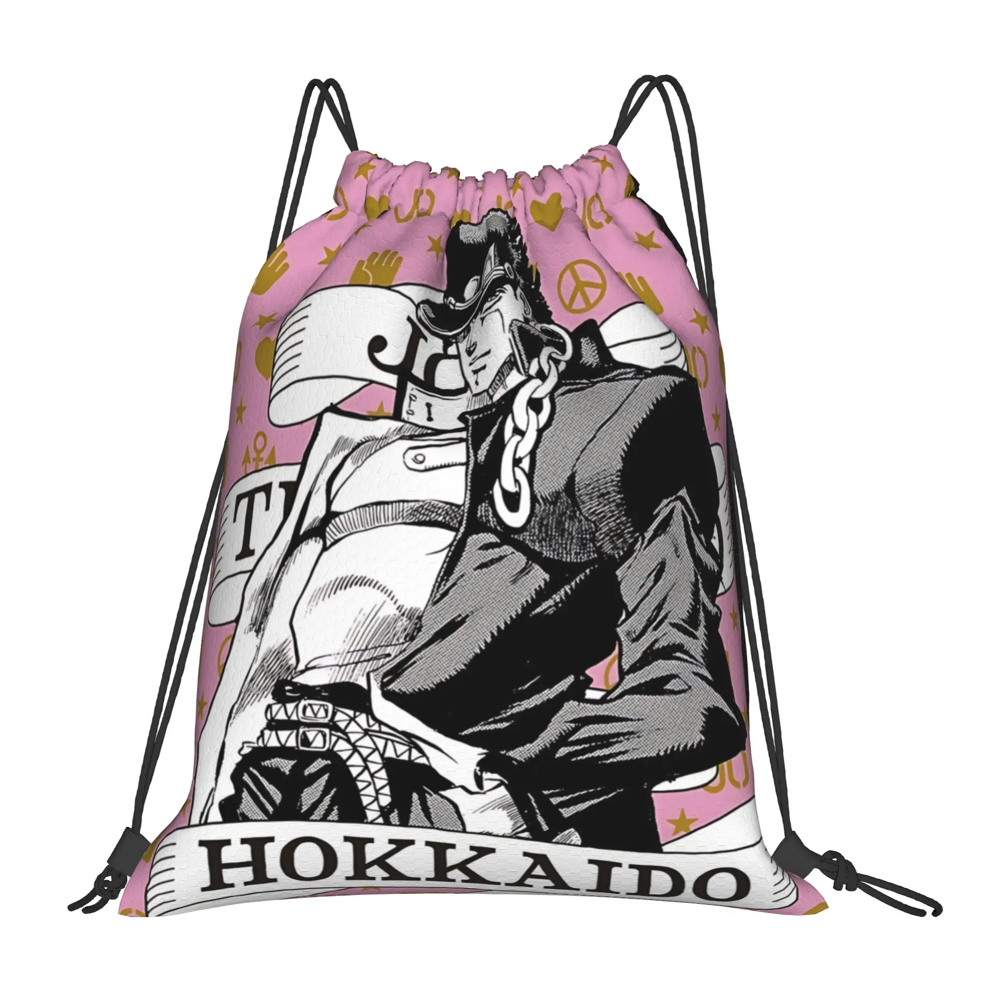 sports Pouch Jojo's Bizarre Adventure World  Portable Hiking Drawstring Bags Riding Backpack Gym Clothes Storage Backpacks