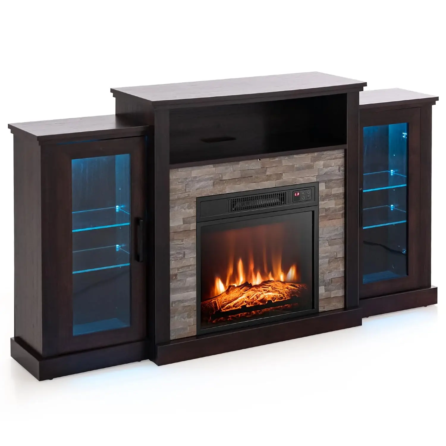 Electric Fireplace TV Stand LED Entertainment Center 18