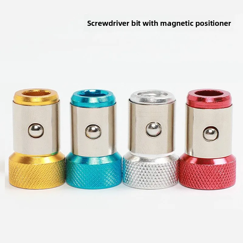 

3PC Universal 1/4 Batch Head Colored Magnetic Coil Metal Screwdriver Head Positioning Magnetizer Electric Tool Accessory Set