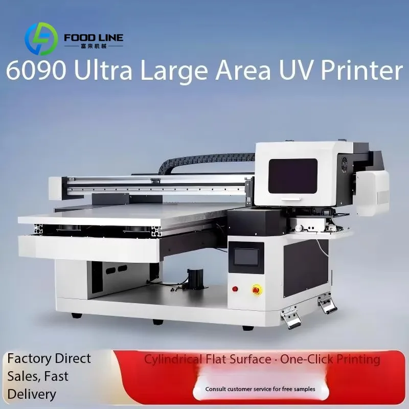 Customized 6090 UV Flatbed Printer with 3D Embossed & Varnish Effect, High Resolution UV Printing Equipment