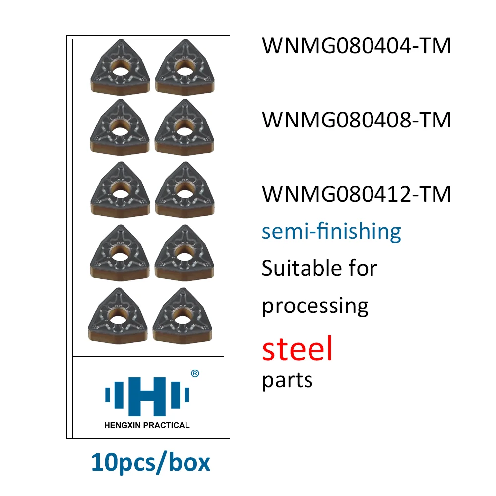 HENGXIN Вставки из карбида вольфрама WNMG080404 WNMG080408 WNMG080412 WNMG TM CVD Внешние токарные инструменты Режущие пластины для токарных станков с ЧПУ