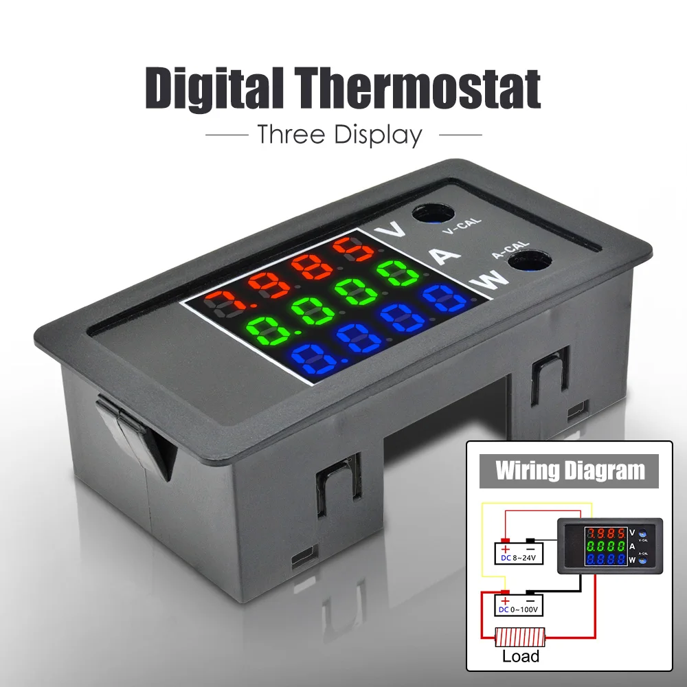 DC 0-100V 10A 1000W 4 Bit LED Digital Voltmeter Ammeter Wattmeter Voltage Current Power Supply Energy Meter Detector Tester