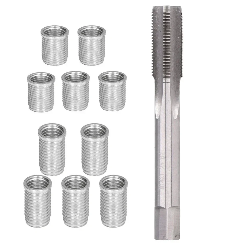 10PCS Thread Hole Repair Tools Metal M10 X 1.0 Die Nuts & M12X1.0 Tap Set For Restoring Damaged Threads Repair Tools Drill Bit