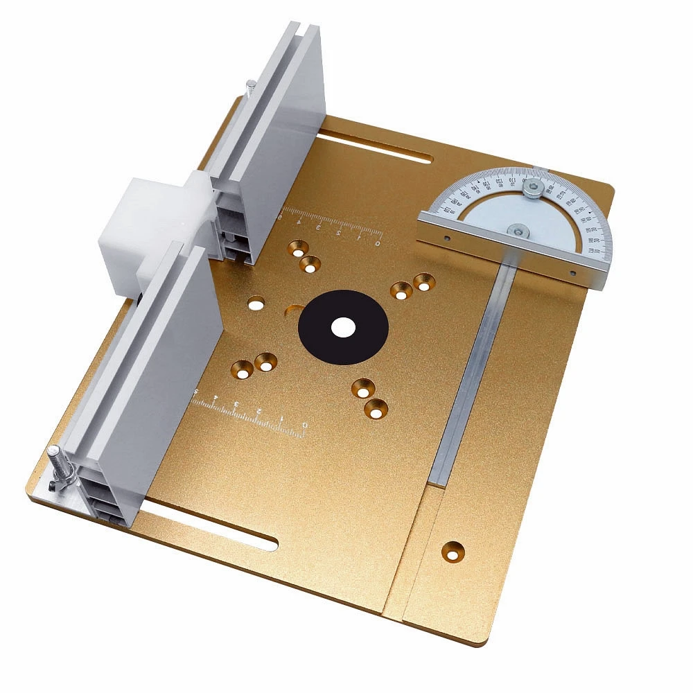 Aluminum Alloy Router Table Insert Plate Wood Milling Trimming Flip Board Engraving Auxiliary Tool for Woodworking Benches