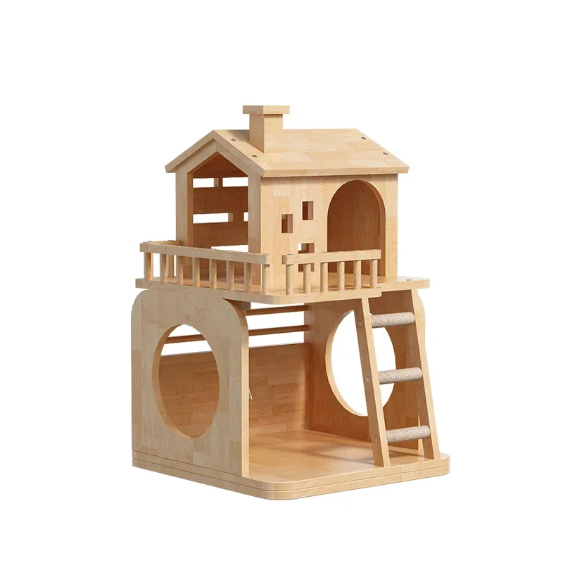 Cat Climbing Frame Nest Shelter Wooden Integrated Non-Occupying Space Grinding Claw Column Jumping Platform Small Apartment