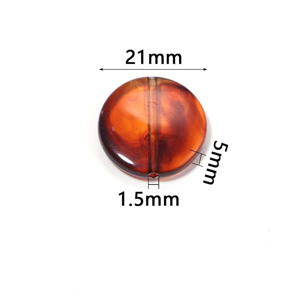 30Pcs 21mm Two-tone Acrylic Disc Beads Colored Flat Round Loose Spacer Bead For DIY Bracelet Necklace Earrings Jewelry Wholesale