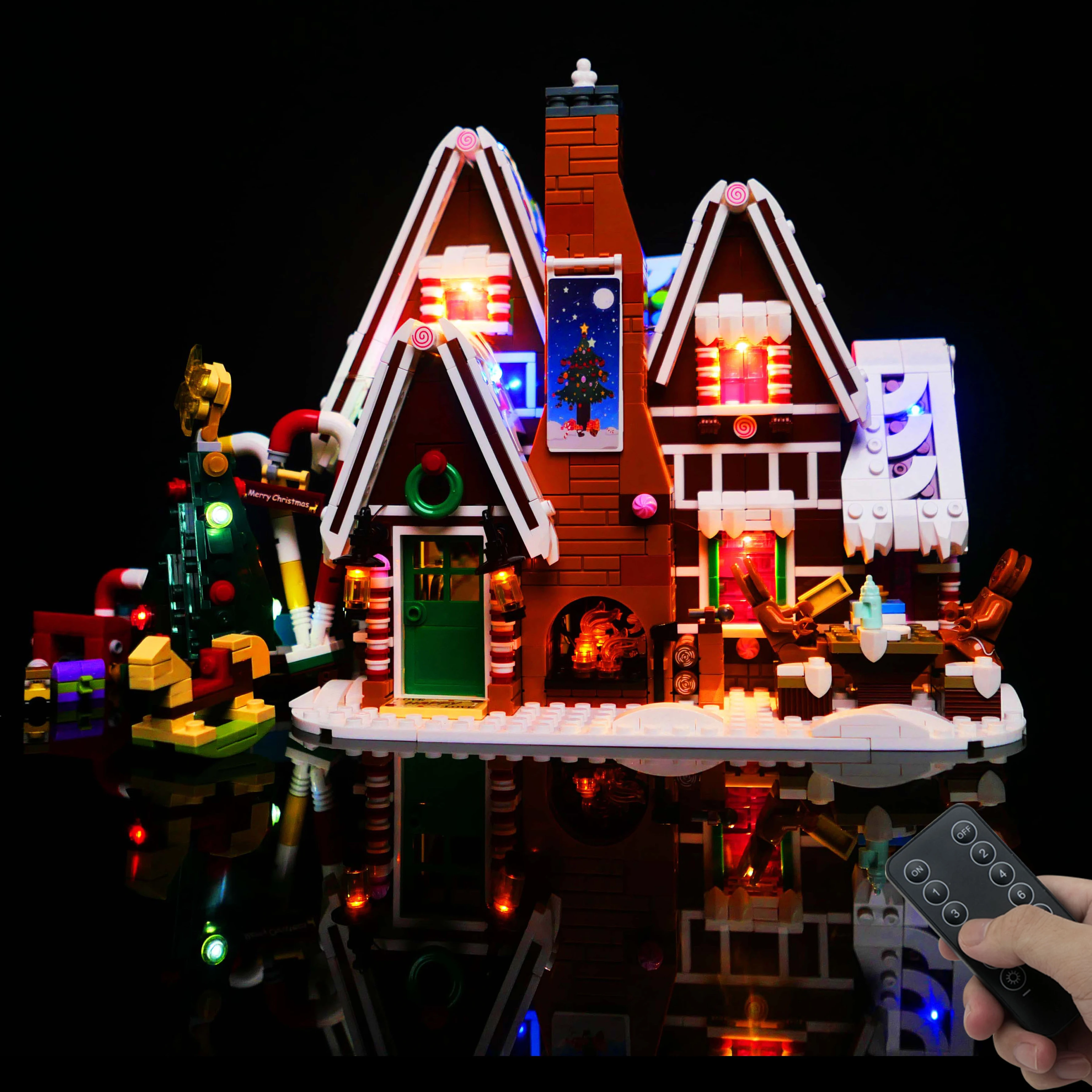 

DIY LED Light Kit Winter Gingerbread House LED Kit Remote Light Set for 10267 Holiday Building Model (Lights Only)