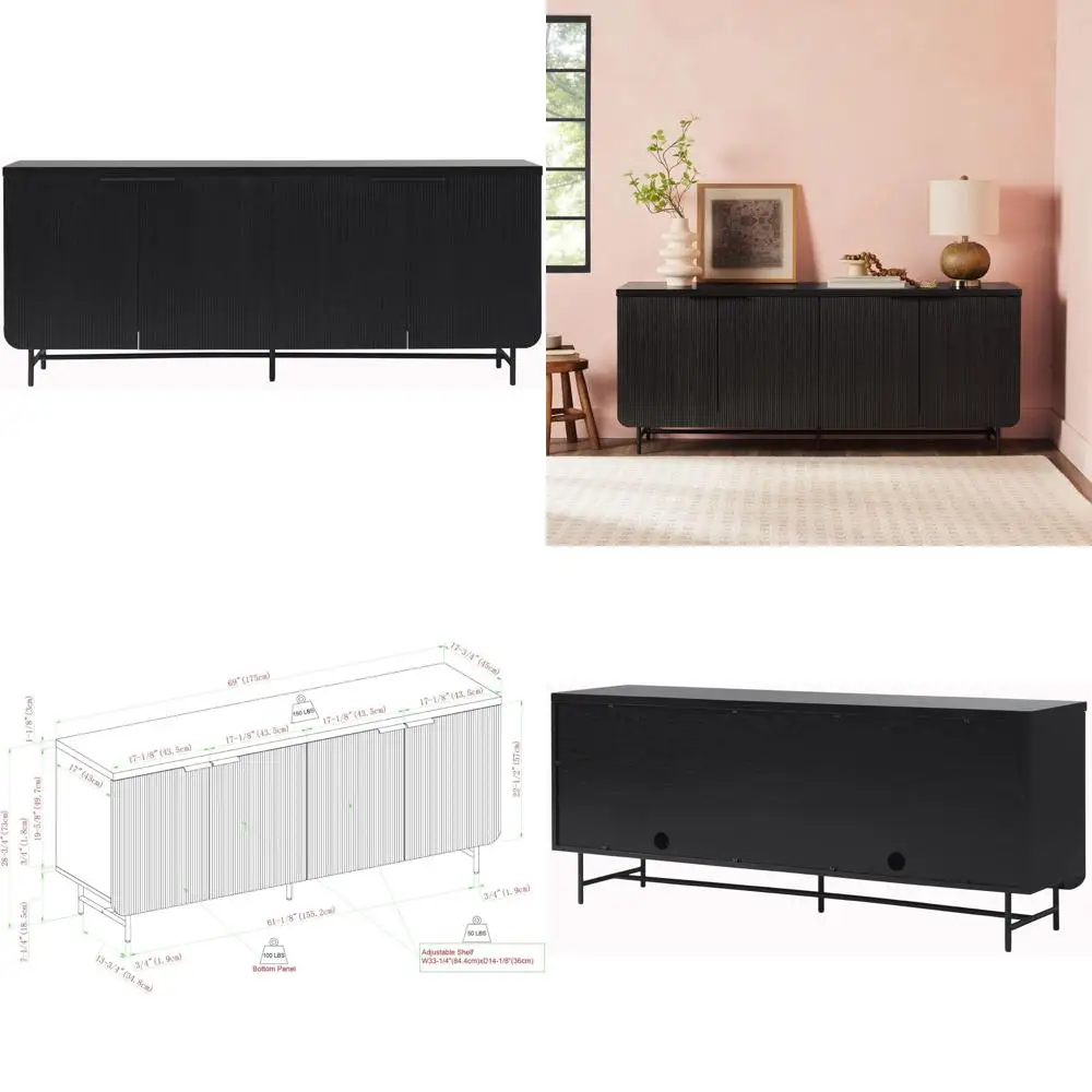 4-Door 69 Inch Blac…