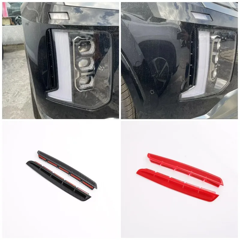 

For Hyundai Palisade 2020 2021 2022 Accessories Fog Lights Lamps Eyelid Eyebrow Strip Decoration Cover Trim Car Styling