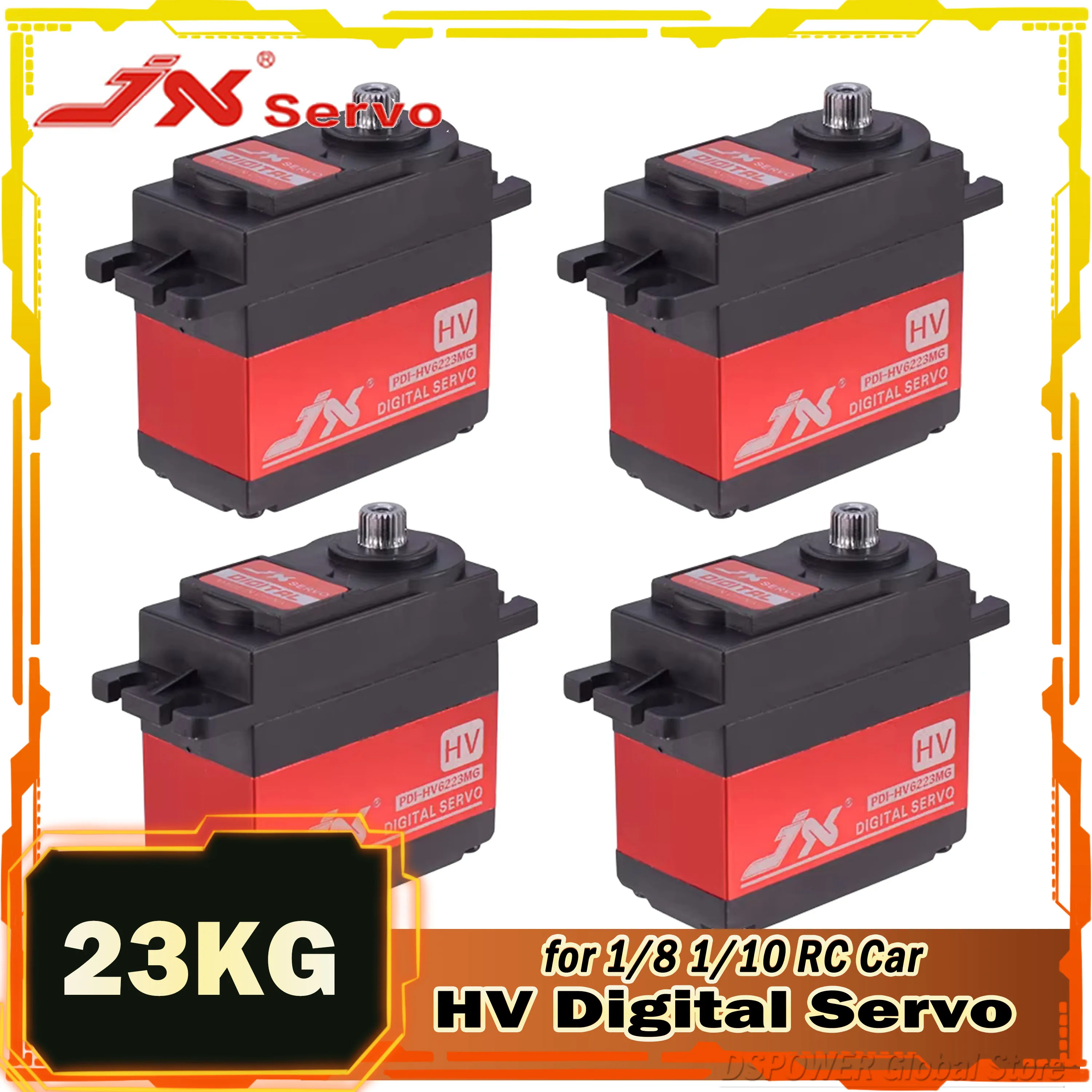 JX Servo Padrão Digital, HV Metal Gear, 6-8.4V Motor para RC Car Robot Avião e Drone, Aicraft Toy Parte, 23kg, PDI-HV6223MG