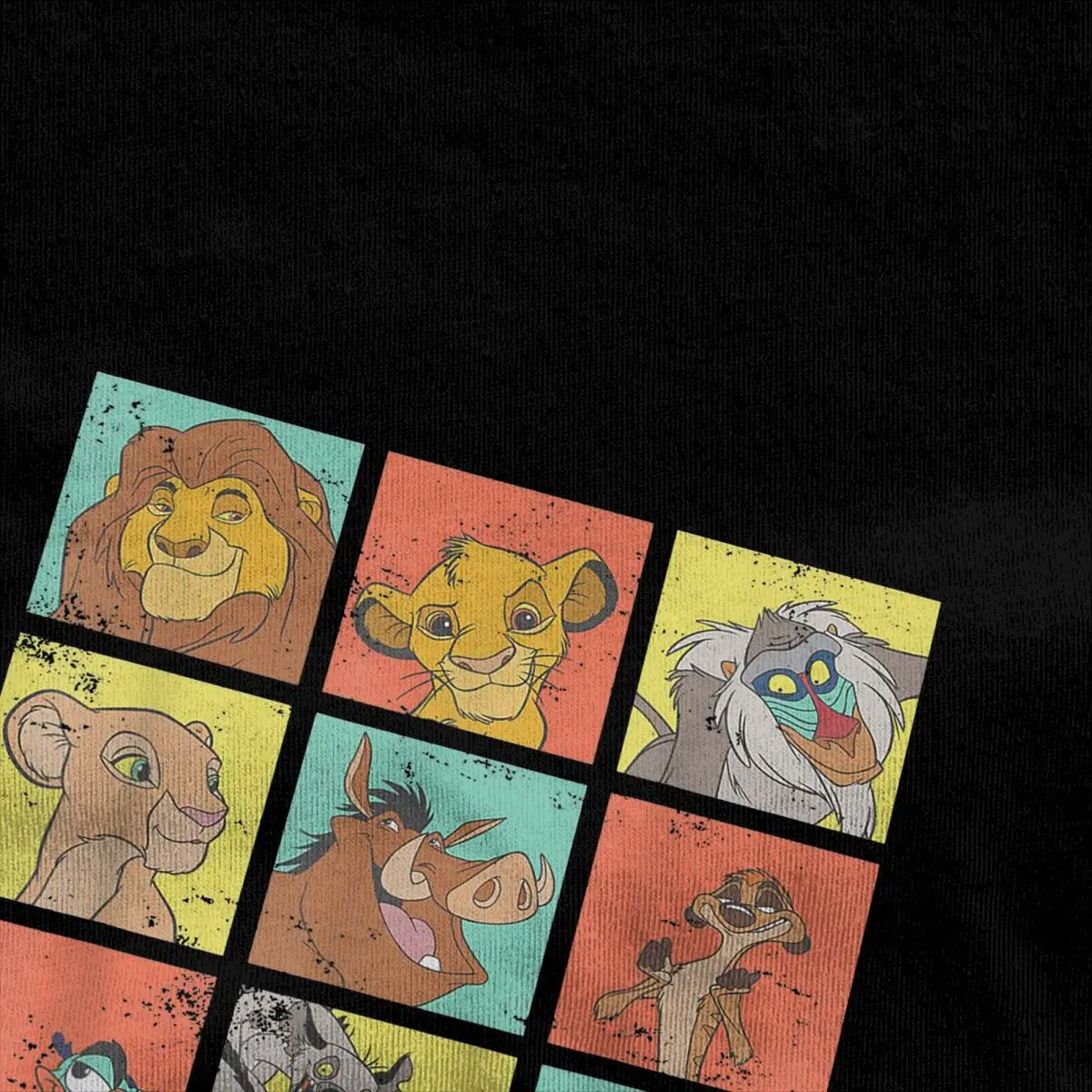 The Lion King T-Shirt for Men Women Round Neck Cotton T Shirt Characters 90s Grid Tee Shirt Birthday Present Clothes