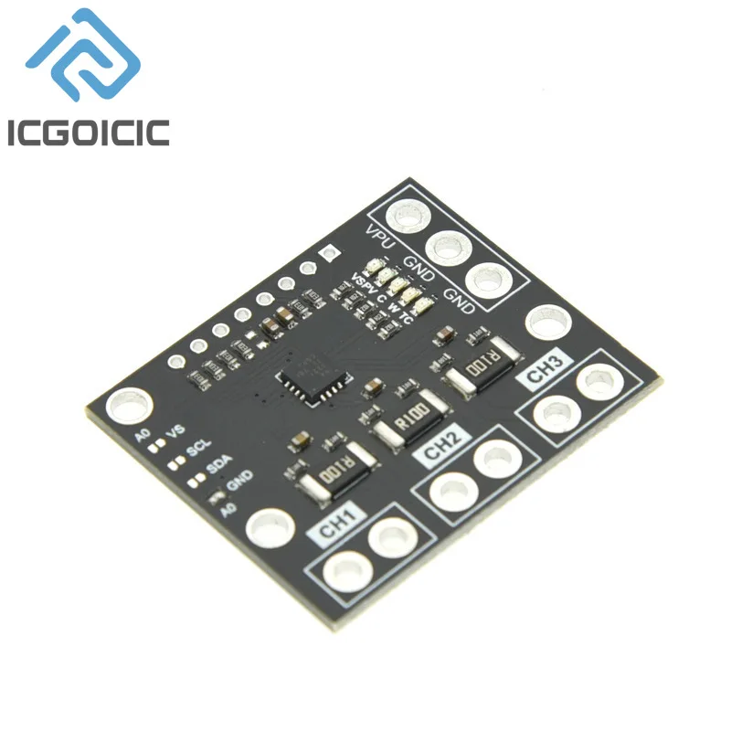 I2C SMBUS INA3221 Triple-Channel Shunt Current Power Supply Voltage Monitor Sensor Board Module Replace INA219 With Pins