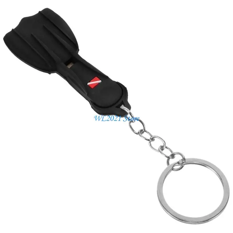 

G5GC Silicone Diving Fin Keychain Multipurpose Diving Fin Keychain Hangings Accessory for Keys and Backpacks