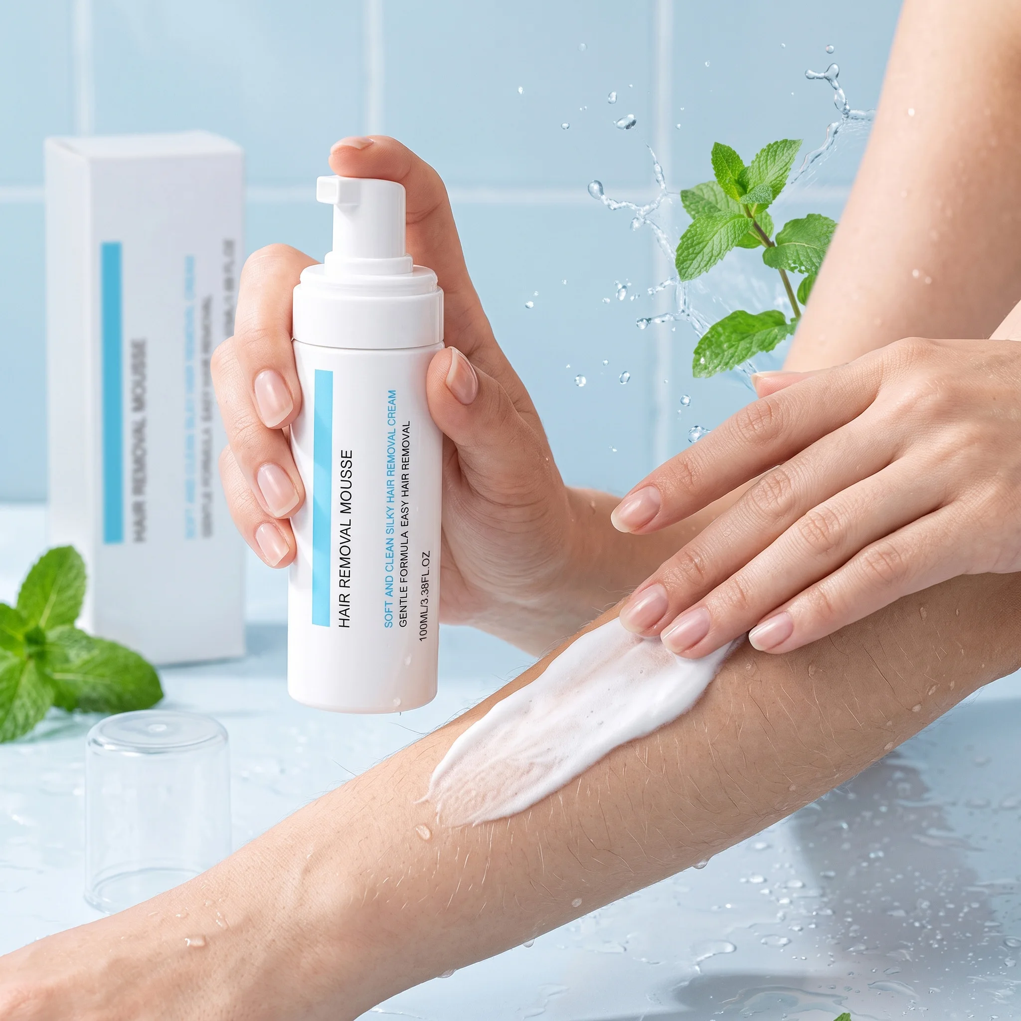 100ml Refreshing Hair Removal Mousse Soft And Clean Silky Hair Removal Mousse Gentle Formula Easy Hair Removal Gentle