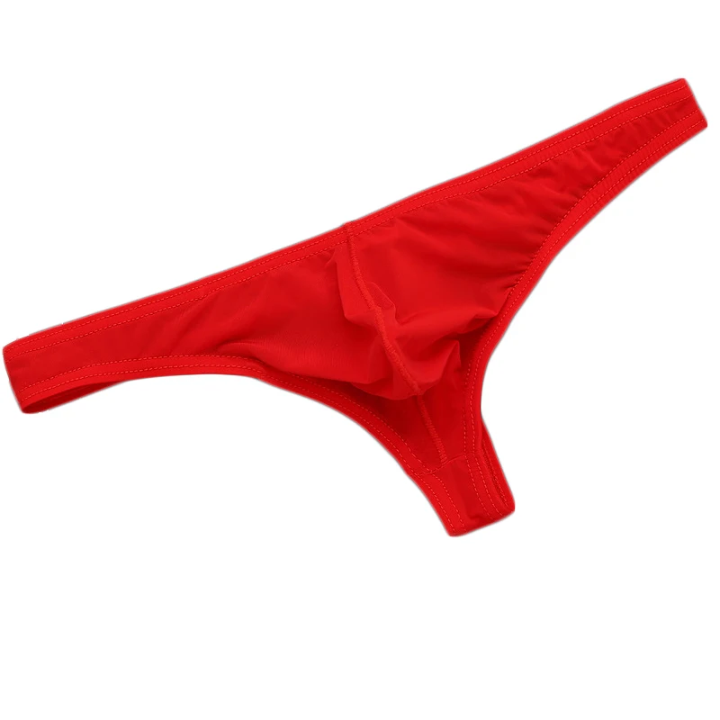 Men Thongs Low Waist Nylon Ice Silk One-piece Men's Seamless Thong Sexy Underwear Men's Underwear T Pants Thong