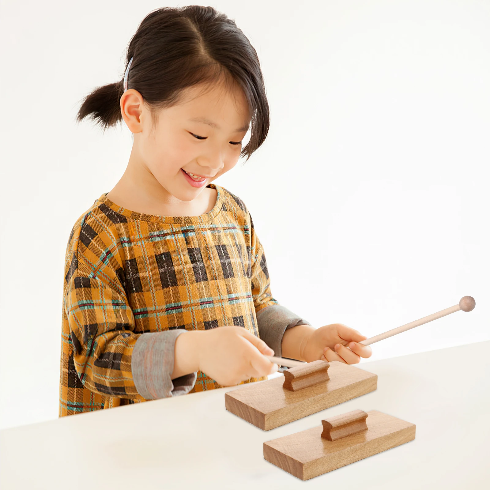 

Sound Effect Instrument Toddler Toys Kids' Musical Instruments Light Brown Wooden