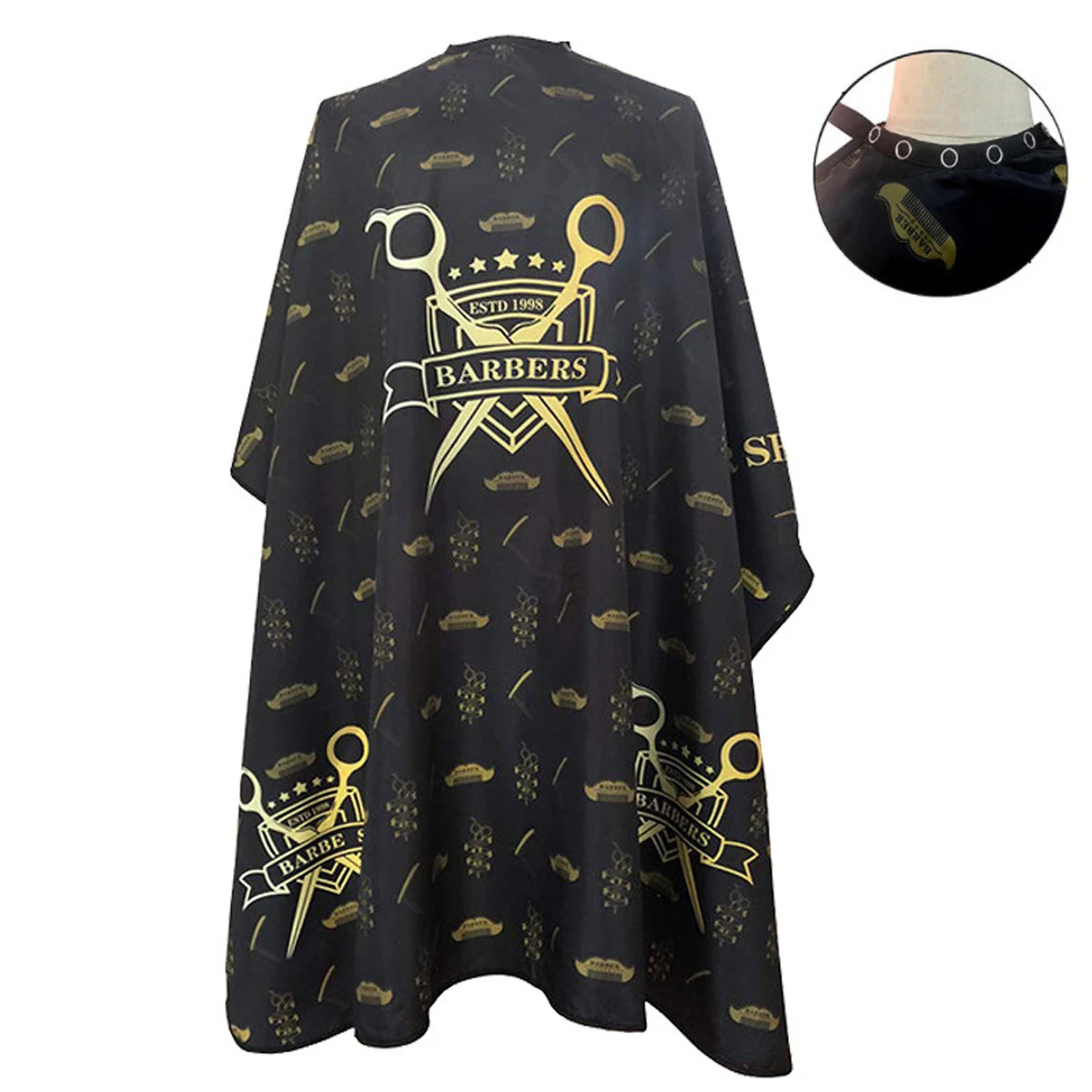 

Barbershop Hair Cutting Apron Pro Salon Adjustable Snap Button Hairdressing Cape Waterproof Barber Haircut Gown Styling Tools