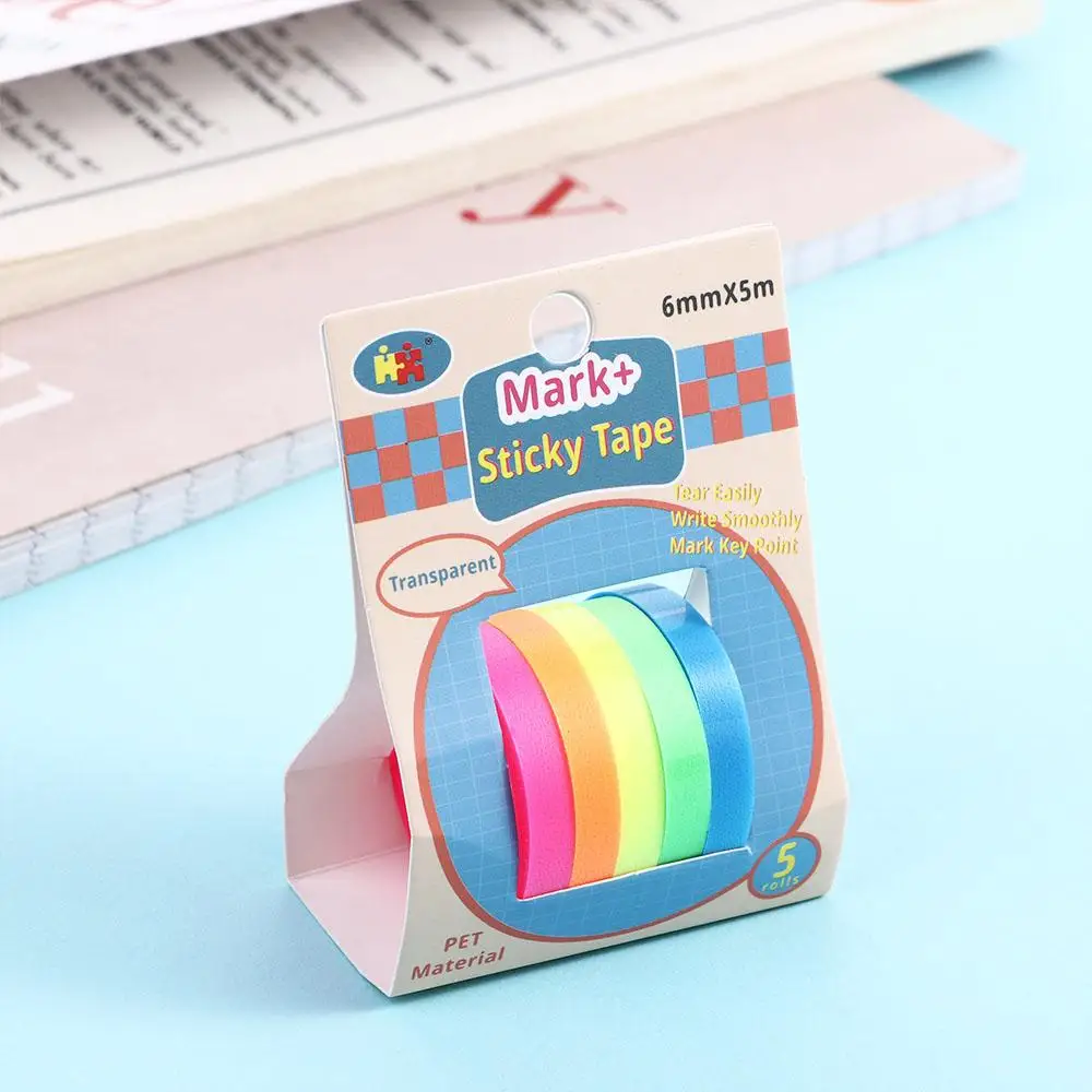 Sticky Notes Student Stationery Transparent Reading Flags Fluorescent Sticky Tape Posted It Sticky Notes Label Bookmark