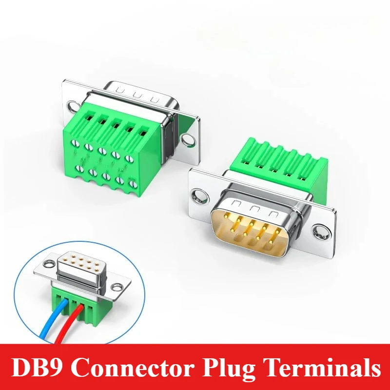 Industrial Grade Mini DB9 485/422 Solderless Joint Male Female Connector Upgraded 9Pin RS232 Serial Port Adapter Universal Plug