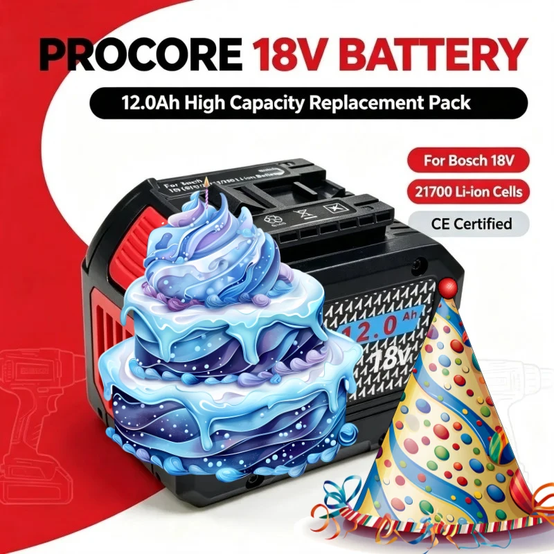 18V 12000mAh ProCORE replacement battery, for Bosch 18V cordless tools BAT609 BAT618 GBA18V 21700 high power 5C power cell
