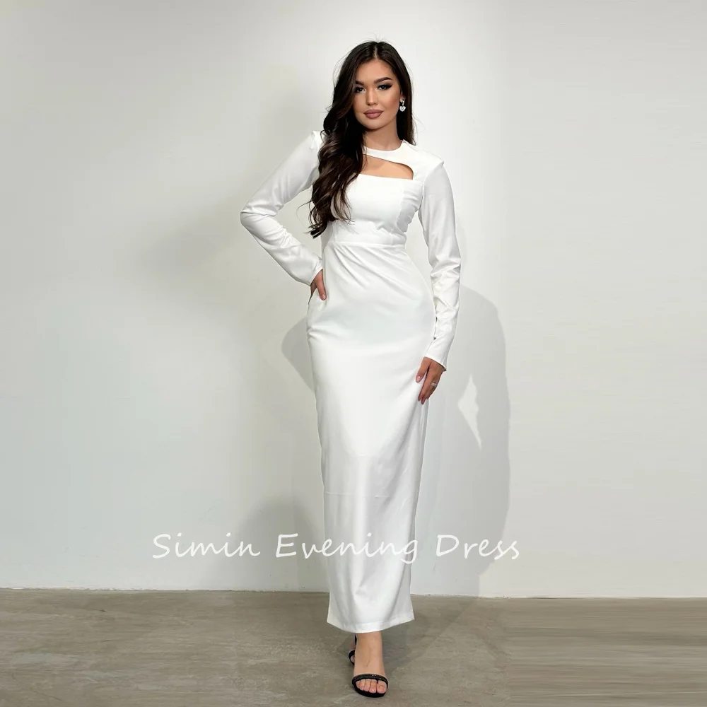 

Simin فستانسهرة Luxury Party Dress O-neck Long Sleeve Fashion Straight elegant Formal Saudi evening gala dress for women 2024