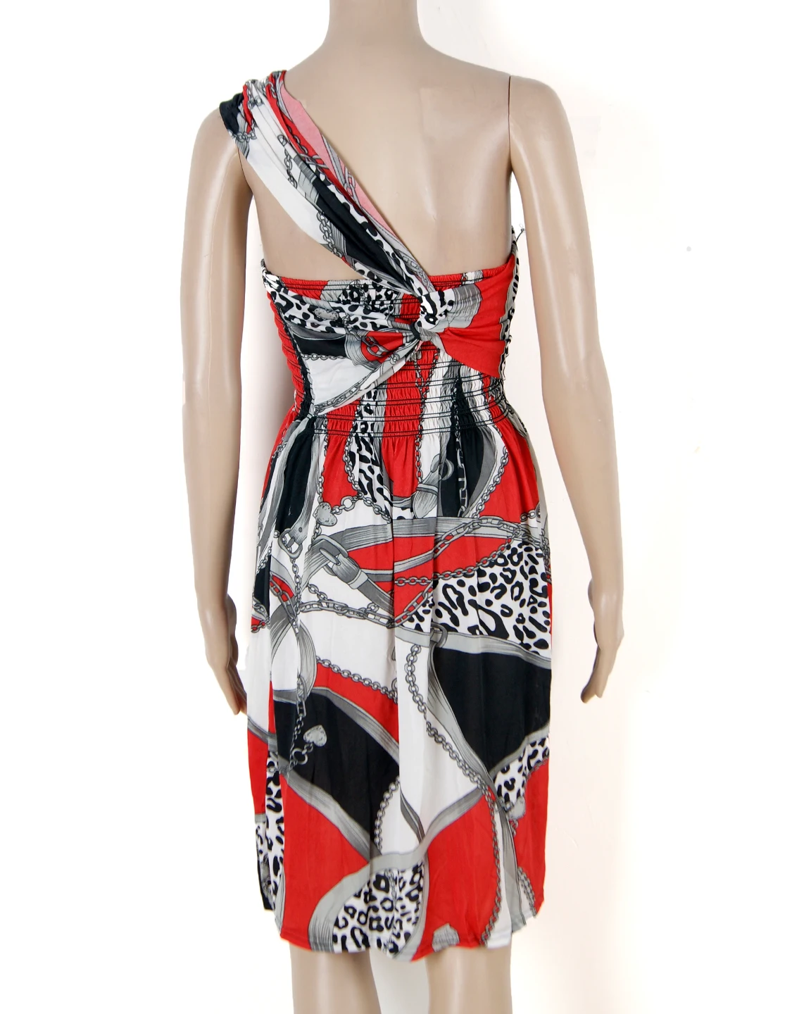 Jurk met één schouder voor dames 2025, zomerprint, mouwloos uitgesneden bodycon maxi-jurken met ruches