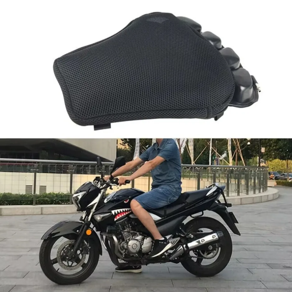 Universal Motorcycle Seat Non-slip Inflatable Cushion Cover Mesh Cloth Air Pad