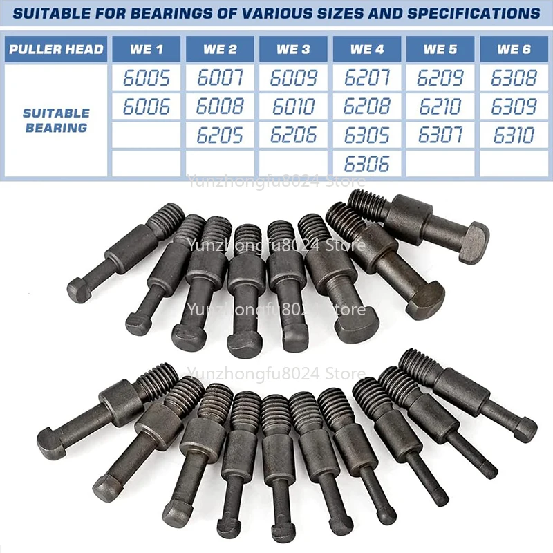 21 in 1 Bearing Puller Set Bearing Removal Tool 3 Jaw Puller Removal Inner Hole Removal Tool with Plastic Box
