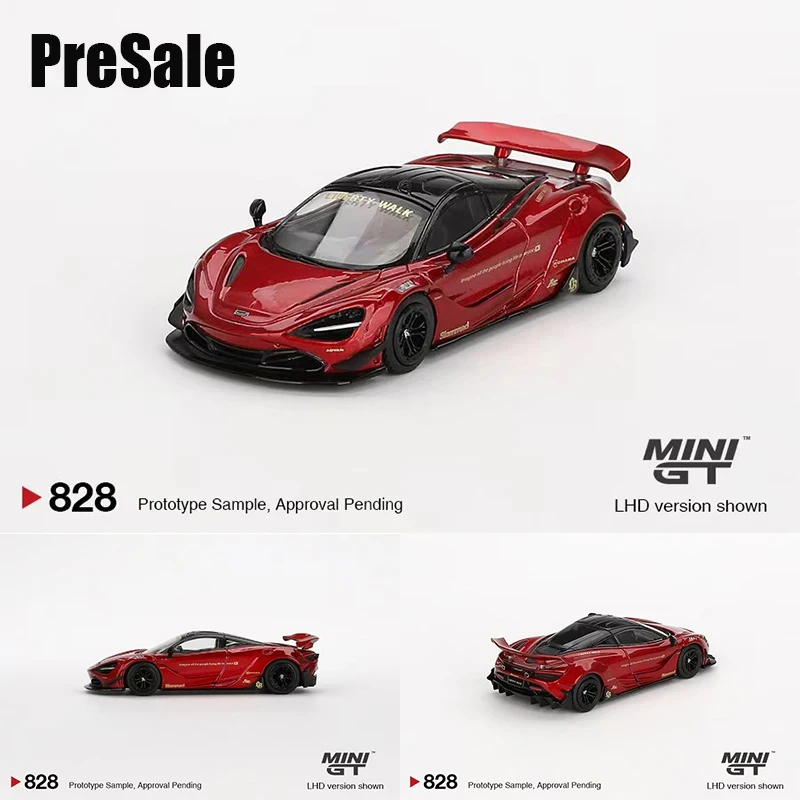 PreSale MINIGT 828 1:64 LBWK MCL 720S GEM Red Diecast Car Model Collection Toys