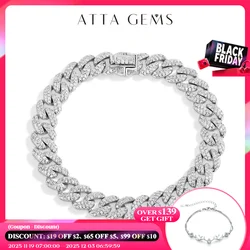 ATTAGEMS DVVS1 Catena piena di Moissanite Cuba per uomo Donna Argento sterling 925 Placcato oro 18k Bracciale tennis Hip Hop Gioielleria raffinata